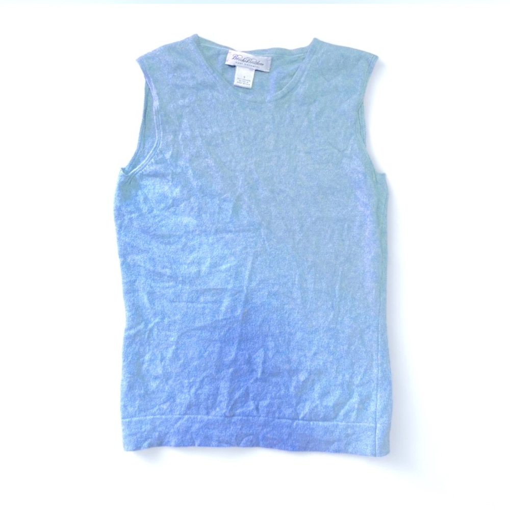 Brooks brothers baby blue cashmere sleeveless shell / tank / vest size XS